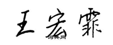王正良王宏霏行書個性簽名怎么寫