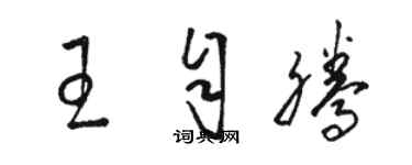 駱恆光王自騰草書個性簽名怎么寫