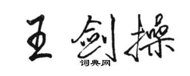 駱恆光王劍操行書個性簽名怎么寫