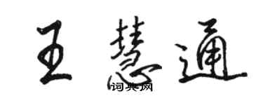 駱恆光王慧通行書個性簽名怎么寫