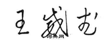 駱恆光王威武草書個性簽名怎么寫