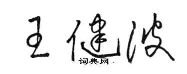 駱恆光王健波草書個性簽名怎么寫