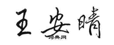 駱恆光王安晴行書個性簽名怎么寫