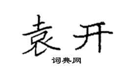 袁強袁開楷書個性簽名怎么寫