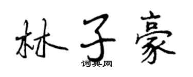 曾慶福林子豪行書個性簽名怎么寫