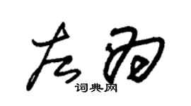 朱錫榮左為草書個性簽名怎么寫