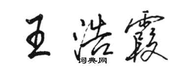 駱恆光王浩霞行書個性簽名怎么寫