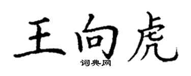 丁謙王向虎楷書個性簽名怎么寫