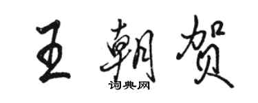 駱恆光王朝賀行書個性簽名怎么寫