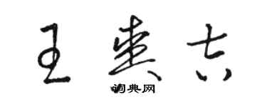 駱恆光王爽吉草書個性簽名怎么寫