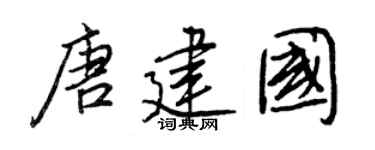 王正良唐建國行書個性簽名怎么寫