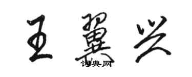 駱恆光王翼興行書個性簽名怎么寫