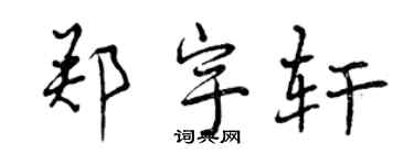 曾慶福鄭宇軒行書個性簽名怎么寫