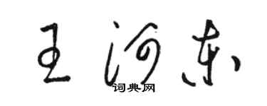 駱恆光王河東草書個性簽名怎么寫