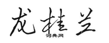 駱恆光龍桂蘭行書個性簽名怎么寫