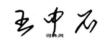 朱錫榮王中石草書個性簽名怎么寫