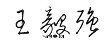 駱恆光王毅強草書個性簽名怎么寫