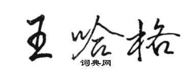 駱恆光王哈格行書個性簽名怎么寫