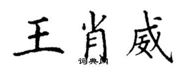 丁謙王肖威楷書個性簽名怎么寫