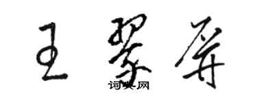 駱恆光王翠屏草書個性簽名怎么寫