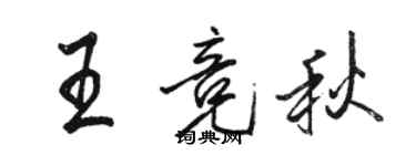 駱恆光王競秋行書個性簽名怎么寫