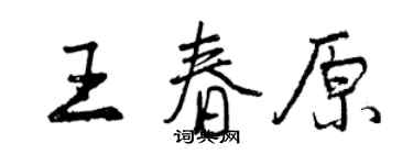 曾慶福王春原行書個性簽名怎么寫