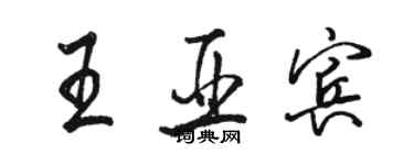 駱恆光王亞賓行書個性簽名怎么寫