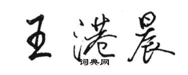 駱恆光王港晨行書個性簽名怎么寫