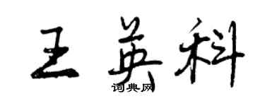 曾慶福王英科行書個性簽名怎么寫