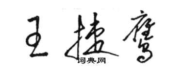 駱恆光王捷鷹草書個性簽名怎么寫