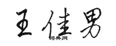 駱恆光王佳男行書個性簽名怎么寫