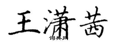 丁謙王瀟茜楷書個性簽名怎么寫