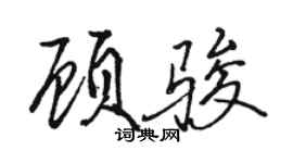 駱恆光顧駿行書個性簽名怎么寫