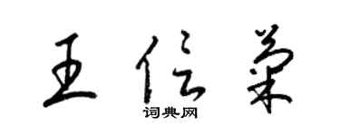 梁錦英王信菊草書個性簽名怎么寫