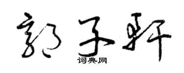 曾慶福郭子軒草書個性簽名怎么寫