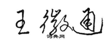 駱恆光王徽通草書個性簽名怎么寫