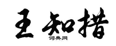 胡問遂王知措行書個性簽名怎么寫