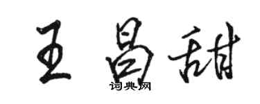 駱恆光王昌甜行書個性簽名怎么寫