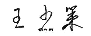 駱恆光王少策草書個性簽名怎么寫