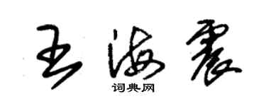 朱錫榮王海震草書個性簽名怎么寫