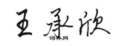 駱恆光王承欣行書個性簽名怎么寫