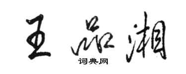 駱恆光王品湘行書個性簽名怎么寫