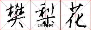 錢沛雲樊梨花行書怎么寫