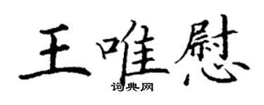 丁謙王唯慰楷書個性簽名怎么寫