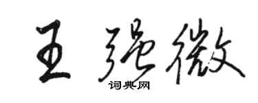 駱恆光王強微行書個性簽名怎么寫