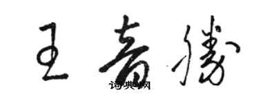 駱恆光王音勝草書個性簽名怎么寫