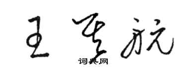 駱恆光王其航草書個性簽名怎么寫