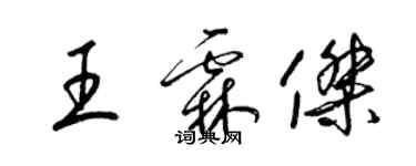 梁錦英王霖傑草書個性簽名怎么寫