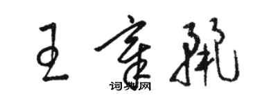 駱恆光王章麗草書個性簽名怎么寫