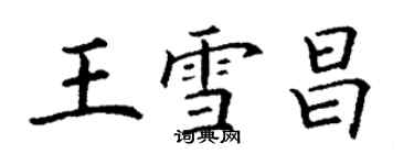 丁謙王雪昌楷書個性簽名怎么寫